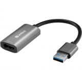 KAB Adapter USB-A auf HDMI ST/BU Sandberg - Capture Link 4K - Grau