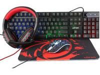 TAST+MAUS+MM Ultron HAWK Gaming Kit 4in1 - Kabelgebunden (Tastatur+Maus+MausPad+Headset)